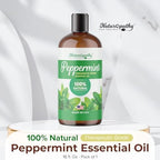 Naturopathy Peppermint Essential Oil, Therapeutic Grade, Premium Quality Perfect for Aromatherapy (16oz, Peppermint)
