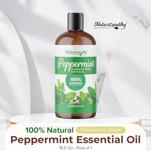 Naturopathy Peppermint Essential Oil, Therapeutic Grade, Premium Quality Perfect for Aromatherapy (16oz, Peppermint)