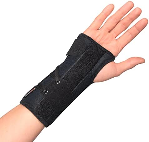 Ultimate Lacing Wrist Brace Orthosis – Compression Wrist Support Brace for Carpal Tunnel with Lacing Pull Tabs & Removable Stays – Breathable & Hypoallergenic Design (Left - X-Small)
