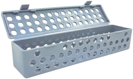 Dental Instrument Sterilizat Case Plastic Autoclavale Cassette Case Medical Surgical Instrument Disinfection Container Tray (Gray)