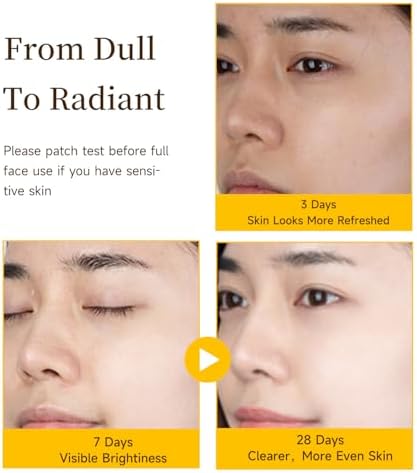 Vitamin C Brightening Serum for Face, Antioxidant Hydrating Ampoules with Glutathione, Niacinamide & Hyaluronic Acid, Daily Skincare for Uneven Tone, Dark Spots & Sensitive Dry Skin, 1.2ml x 30