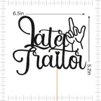 Black Glitter Later Traitor Cake Topper,Farewell Retirement Party Decorations,Relocating/Going Away/Job Change/Retirement/Last Day Office Party Supplies