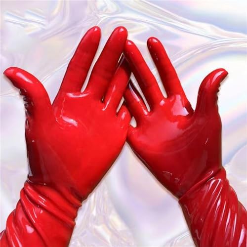 Latex Gloves Red Rubber Gloves Latex Clothing Accessories,Natural Latex One-time Molding Unisex
