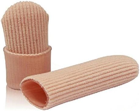 SOHLER 6 Packs Closed Toe Caps Finger Covers Sleeve Protectors, Elastic Fabric Lined with Soft Gel (Large 1"x 2-1/2")