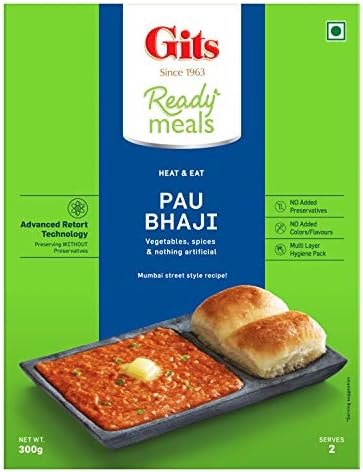 Gits Ready to Eat Pav Bhaji, 900g (Pack of 3 X 300g Each)