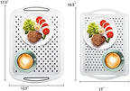 TOPZEA 2 Pack Non-Slip Food Serving Tray with Handle, Plastic Rectangular Restaurant Serving Tray Cafeteria Fast Food Breakfast Tray Coffee Table Tray for Eating on Bed, Couch, Car
