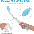 Wefaner Foldable Toilet Aid, 15.6“ Long Comfort Wipe Wand Bottom Buddy Toilet Self Tissue Aids for Toileting, Self Help Wipe Butt for Overweight Limited Mobility,Elderly, Pregnancy