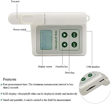 Chlorophyll Meter Machine, Handheld Chlorophyll Content Meter, 0.0-99.9 SPAD High Precision, 2-3s Fast Measurement, Store History, for Lab Research Center Plant Researcher School