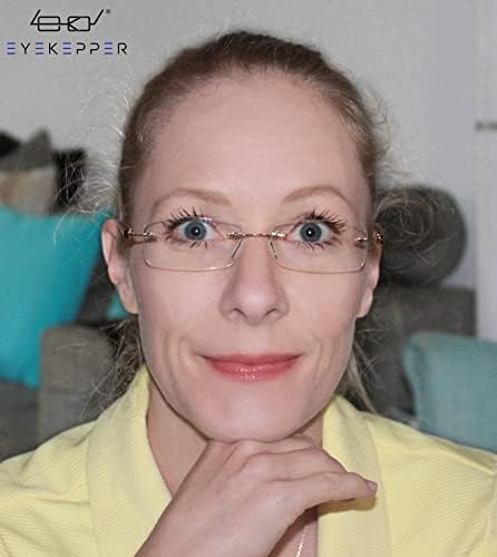 Eyekepper Reader Small Lens Rimless Reading Glasses Men Women