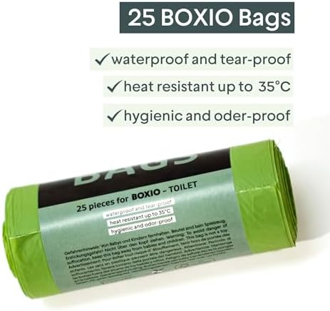 BOXIO - Bags: Compostable Trash Bags for Camping Toilet & Kitchen | 2.6 Gallon recyclable Bags for home & Portable Toilet | Eco-Friendly Compost Bags for Kitchen, Bathroom, Office Fit - green