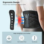 Back Brace for Lower Back Pain, Ergonomic Bionic Support with 3D-Knitted Fabric, Adjustable Lumbar Support Belt for Men & Women, Pain Relief for Sciatica, Herniated Discs, and Scoliosis, XL