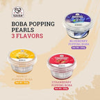 52USA Strawberry, Mango, Blueberry Popping Boba Pearls (3 Pack), Perfect for Bubble Tea, Boba Kit, Smoothies, Ice Cream, Desserts, Beverages 3.3 lb