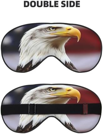 Bald Eagle Head Portrait Sleep Mask Eye Mask with Adjustable Strap, Eye Sleep Shade Cover Blocks Light for Women Men Airplane Travel Nap Meditation