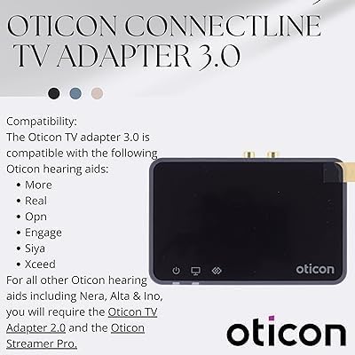 MSTORE INTL Oticon TV Adaptor 3.0 for Opn, Engage and Siya, Real, Zircon, Ruby and More