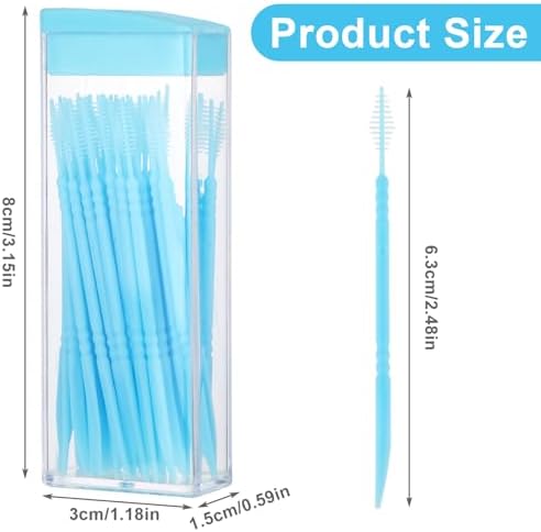 200Pcs Double Head 50pcs/Box Plastic Toothpick Double-Head Dental Toothpicks, Dental Floss Interdental Toothpick Brush Teeth Stick (Blue)