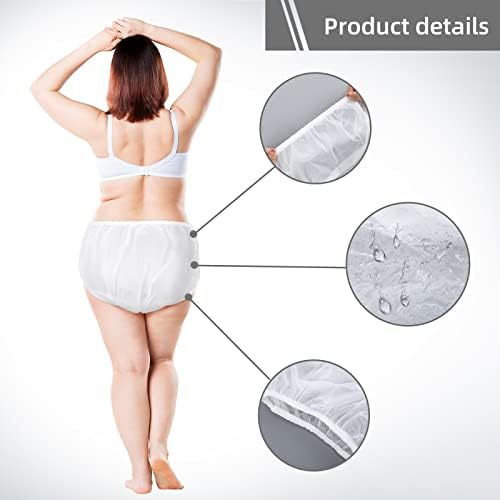 9 Pcs Waterproof Incontinence Underpants Plastic Pants Leak Proof Incontinence Underwear Adult Diaper Cover(l,Clear)