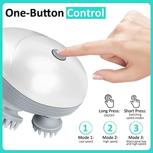 Electric Pet Massager for Dogs and Cats, Cordless Handheld Tool with 4 Massage Heads and 96 Massage Nodes, Back Scratcher for Relieving Tension, Tight Muscles, and Stiffness
