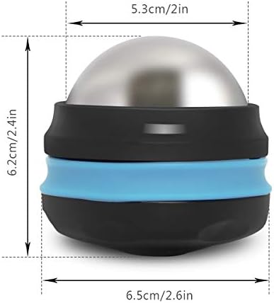 AHIER Cold Massage Roller Ball, Stainless Steel Cold Therapy Relief, Free Rolling Removable Gel Ball Deep Tissue Massage Pain Relief, Great Tool for Back/Neck Pain, Muscles Recovery (Black)