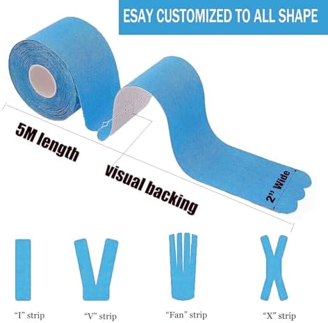 Kinesiology Tape Pro Athletic Sports (3 Rolls,60 Precut Strips) Waterproof Breathable Latex Free Tape for Ankle Wrists Knees Elastic Running Tennis Swimming Football Sports Activities Tapes Black