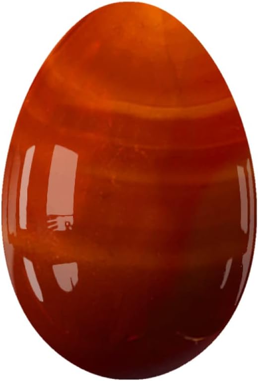 Undrilled Yoni Eggs Natural Real Jade Massage Egg for Women Kegel Exercise Feminine Hygiene Massage Balls,Carnelian,L-4.5x3cm