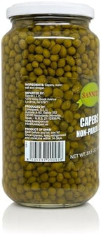 Sanniti Spanish Non Pareil Capers in Vinegar and Salt Brine - 33.5 oz