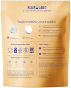 BLUELAND Laundry Detergent Tablets, 60 Count, Plastic-Free Eco-Friendly Pods, Sheets, Liquid Alternative - Fragrance Free and Clear, Natural, Gentle
