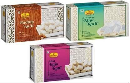 Haldiram's Nagpur Kaju Katli, Badam Katli, Mini Kaju Katli (Pack of 3-250 gm Each)