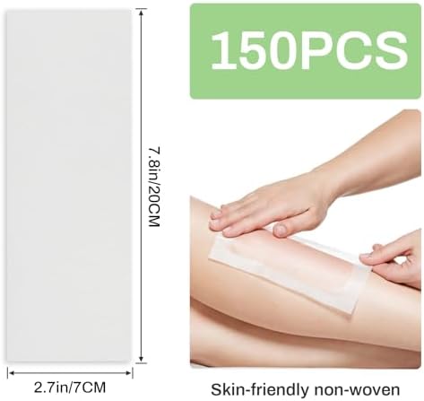 150 Non Woven Wax Strips - 2.7x7.8" Large Wax Paper Sheets For Waxing Sugar Soft Hard Beads Hair Removal Bikini Eyebrow Lip Armpit Leg Face Body Women Men Home Esthetician Essentials Supplies