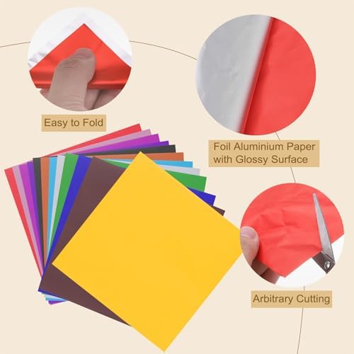 MECCANIXITY 100 Pcs Foil Candy Wrappers, 3" x 3" Gold Chocolate Foil Wrappers Glossy Texture Square Aluminum Foil Wrapping Paper Sheet for DIY Candies Party Favors Decorations