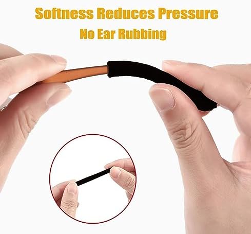 Yauende Soft Knitting Cotton Glasses Ear Cushion, Eyeglasses Temple Tips Sleeve, Non-Slip Comfortable Elastic