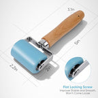 3rd-Gen Sound Deadening Roller, Professional Dual Bearing Hand PU Seam Roller Application Tool with Wood Handle for Car Audio Sound Deadener, Installation Mat, Wallpaper & Vinyl Wrap