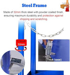 Steel Cylinder Tank Rack with Protective Chain & Fixing Screws, Floor Mount Cylinder Bracket, Gas Cylinder Fixed Shelf for Laboratory Factory(White (2 pcs),11.4inch/29cm)
