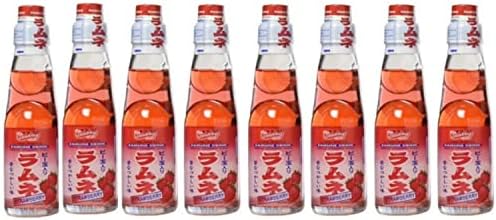 RAMUNE Japanese Soft Drink multi-pack, 8 Bottles, 6.76 Fluid Ounce (Strawberry)