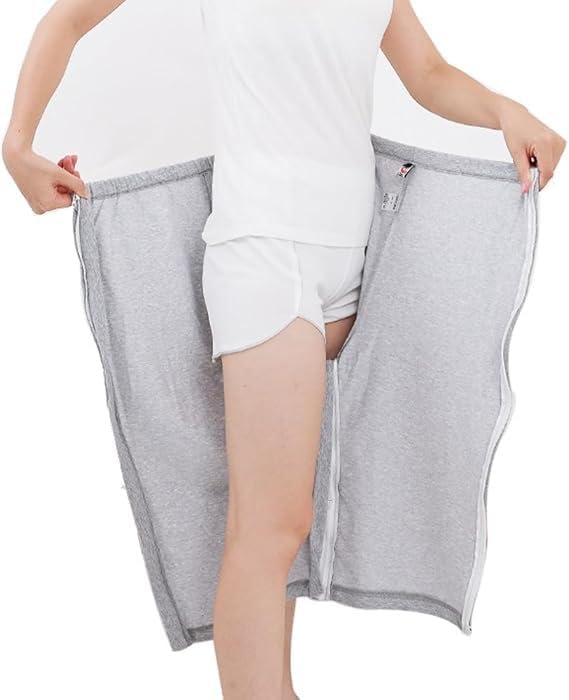 Unisex Side Zipper Bedridden Patient Clothing,Patient Pants,Tear Away Pants,XXL