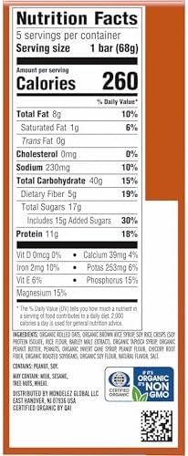 CLIF BAR - Energy Protein Bars - Crunchy Peanut Butter - Made with Organic Oats - Energy Bars - Non-GMO - (5 Pack)