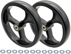 Rollator Walker Replacement 8 inch Front Wheel,Heavy Duty Rollator Front Wheel Assembly,8 inch Solid Wheel, 8" 3 Rib Caster Wheel,Universal Parts,MDS86825FW,MDS86800WXWFW,9501A75007.(1Pr Black)