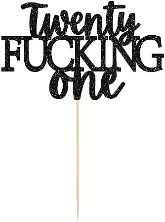 Gyufise 21st Birthday Cake Topper Twenty One Cake Decoration for 21st Birthday Legal AF Cake Decor Finally 21 Cake Topper Party Supplies Black