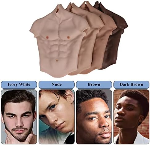 YIQI Silicone Muscle Chest Realistic Male Chest Vest Abdominal Muscle Simulation Skin Silicone Soft