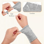 4 Pairs Wrist Compression Sleeve Soft Elastic Wrist Support Brace Wrists Band Breathable Tennis Sweatbands Brace for Wrists Protect Carpal Tunnel Wraps Protector for Sport Fitness Workout Typing