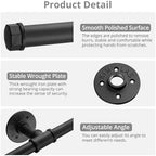 Tanice Stair Handrail, 3M Black Banister Handrail, Industrial Pipe Clothes Rail, Outdoor Indoor Industrial Pipe Stair Banister for Elder and Child