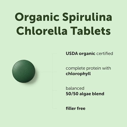 Micro Ingredients Organic Spirulina Chlorella Tablets, 720 Count | 4 Month Supply | 50/50 Algae Blend | Broken Cell Wall | Non-GMO, Filler Free