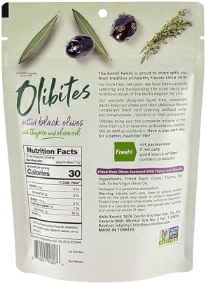 Olibites Pitted Black Olives - Fresh Olives Marinated in Extra Virgin Olive Oil (5 oz, Pitted Black)