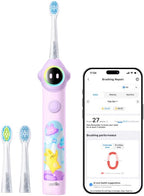 usmile Q30 Kids Sonic Electric Toothbrush, Voice-Guided Full-Mouth Coaching, Missed Spot Alerts & Smart App Reports, Extra-Soft Brush Heads, USB-C Rechargeable, IPX8 Waterproof (Ages 3–12, Purple)