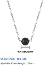 Lava Stone Bead Essential Oil Diffuser Necklace, Lava Ball Essential Pendant Aromatherapy Jewelry with 16.5 inches O Chain