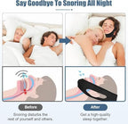 Chin Strap for Sleeping - Anti Snoring Devices - Comfortable Stop Snoring Solution - Adjustable Breathable Sleep Apnea Devices - Simple and Effective Anti Snoring Chin Strap (Black)