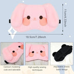 Honbay 3PCS Cute Frog Panda Rabbit Cartoon Animal Eyeshade Soft Sleep Eye Mask with Adjustable Elastic Head Strap for Travel, Game, Party, Rest, Sleeping