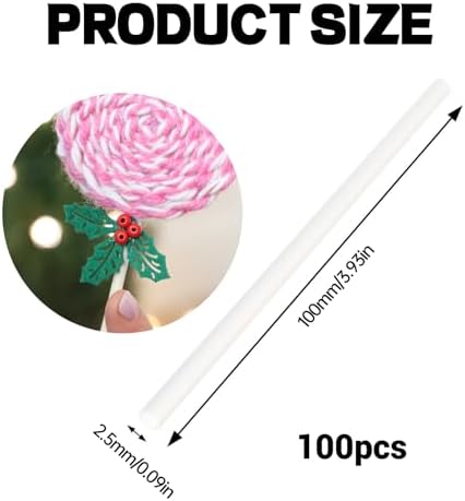 Lollipop Sticks,Cake Pop Sticks,Candy Sticks 100pcs 4 Inch,Used for Cake,Candy, Cookies, Chocolate