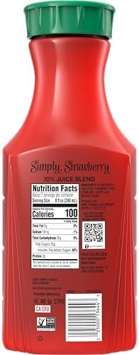 SIMPLY STRAWBERRY JUICE DRINK, 52oz