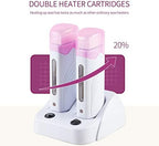 110V Roll On Wax Warmer for Hair Removal, Double Wax Roller Heater, Home Waxing Kit for Women and Men