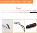 4 Pack Telescoping Magnet Pick-up Tool Set - Retrieving Pickup Tools，Extendable Pick Up Tools，Bendable Spring Magnet Stick，Flexible Extra Long Reach Bendable Curve Grabber with 4 Claws